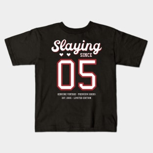 15th Birthday Gift Slaying Since 2005 Kids T-Shirt